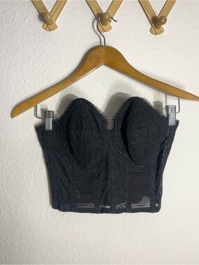 FORMFIT • VINTAGE bustier black lace corset top